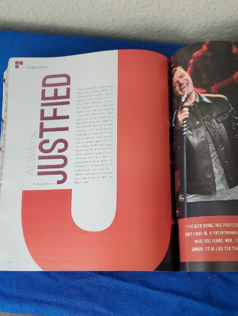 Justin Timberlake M Life Magazine Spring 2014 20/20 Experience Tour Issue - Picture 6 of 7